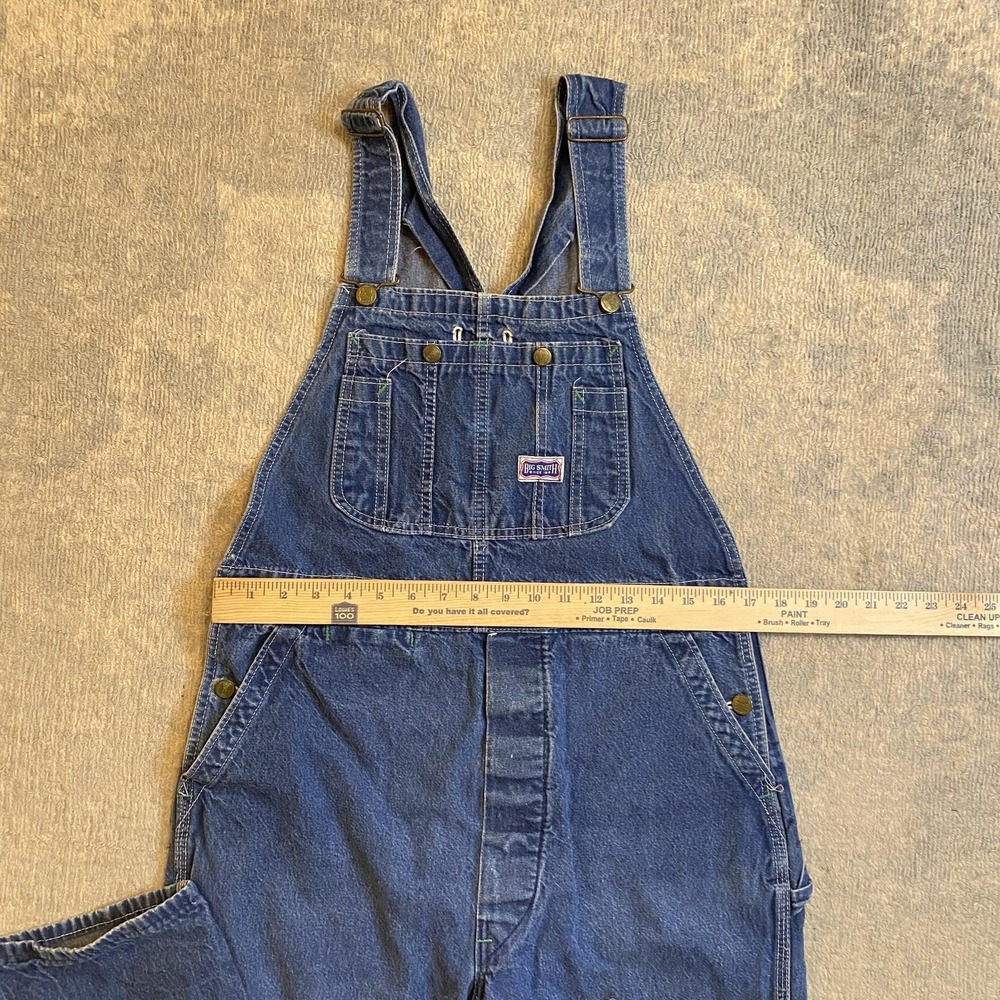 Big Smith Overalls Mens 40x32 Blue Denim Bib Made In USA Workwear Carpenter - Picture 4 of 13